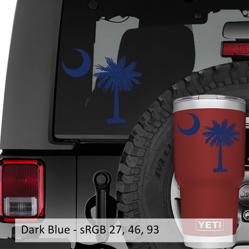 South Carolina Palmetto Moon Vinyl Decal Sticker