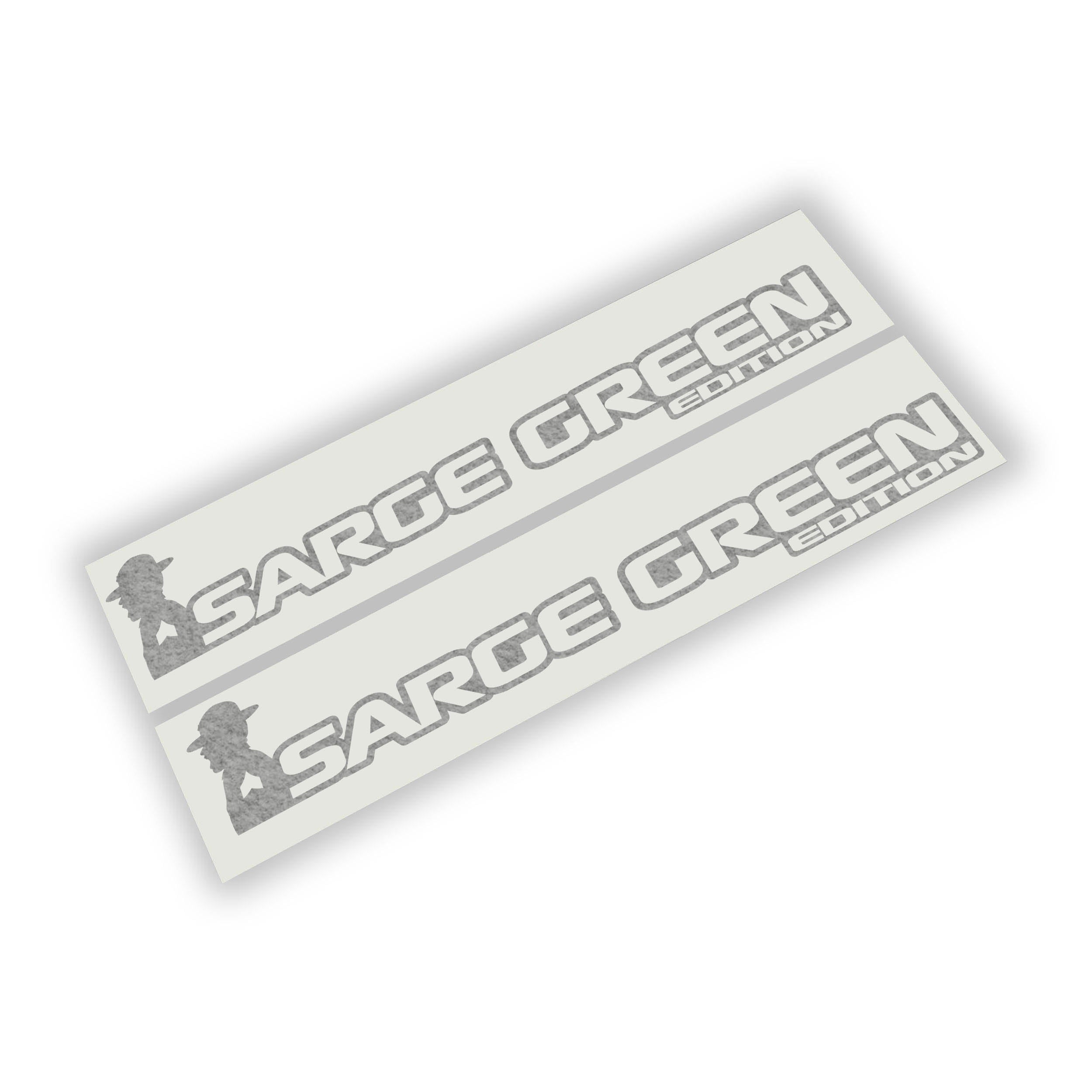 Sarge Green edition side hood decal pair installed on Jeep Wrangler JL Gladiator JT bonnet