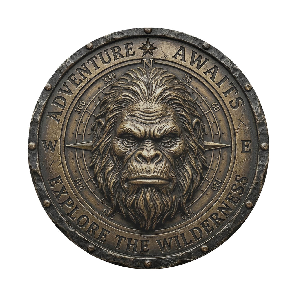 Bronze Compass Sasquatch Adventure Awaits Spare Tire Cover With Backup Camera Hole