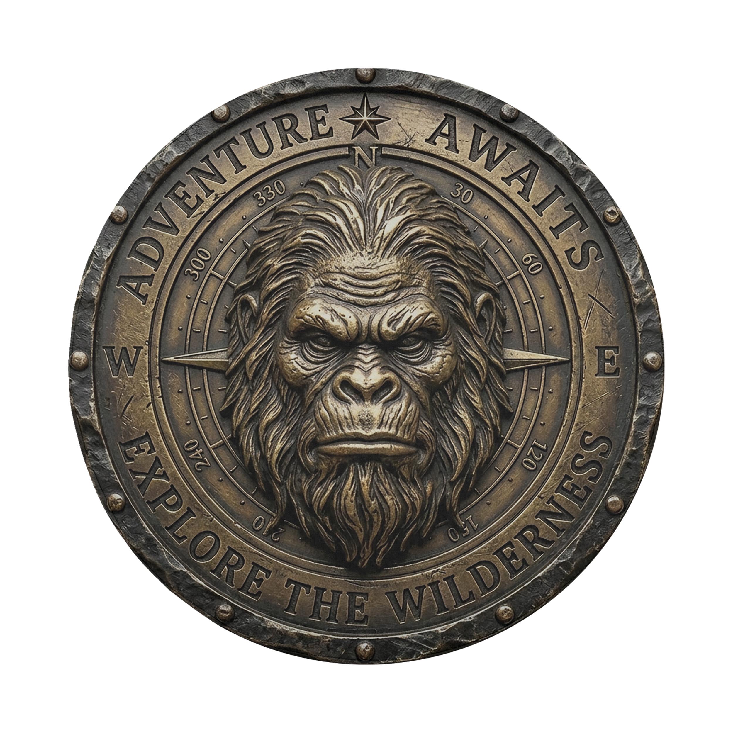 Bronze Compass Sasquatch Adventure Awaits Spare Tire Cover With Backup Camera Hole