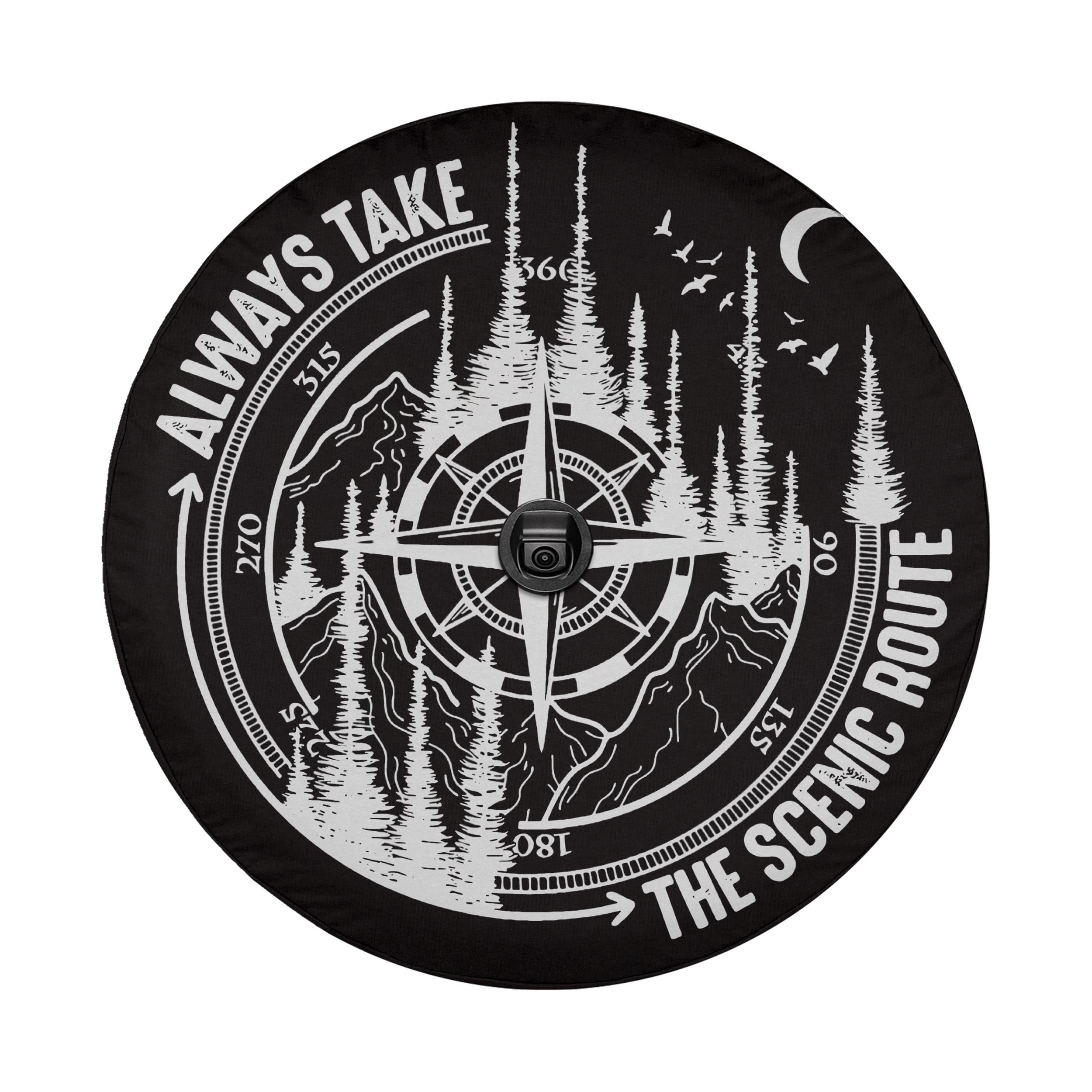 Always Take the Scenic Route Spare Tire Cover With Backup Camera Hole
