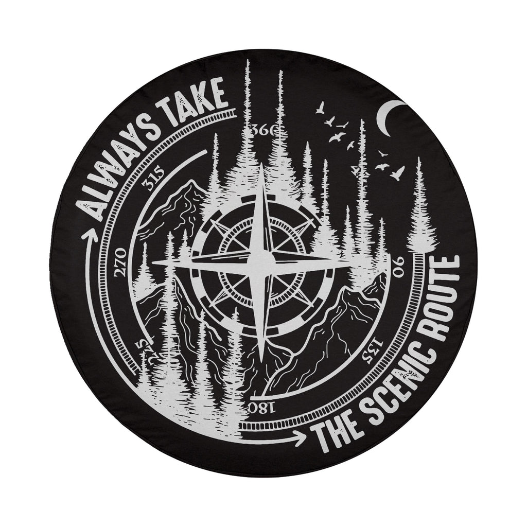 Always Take the Scenic Route Spare Tire Cover With Backup Camera Hole