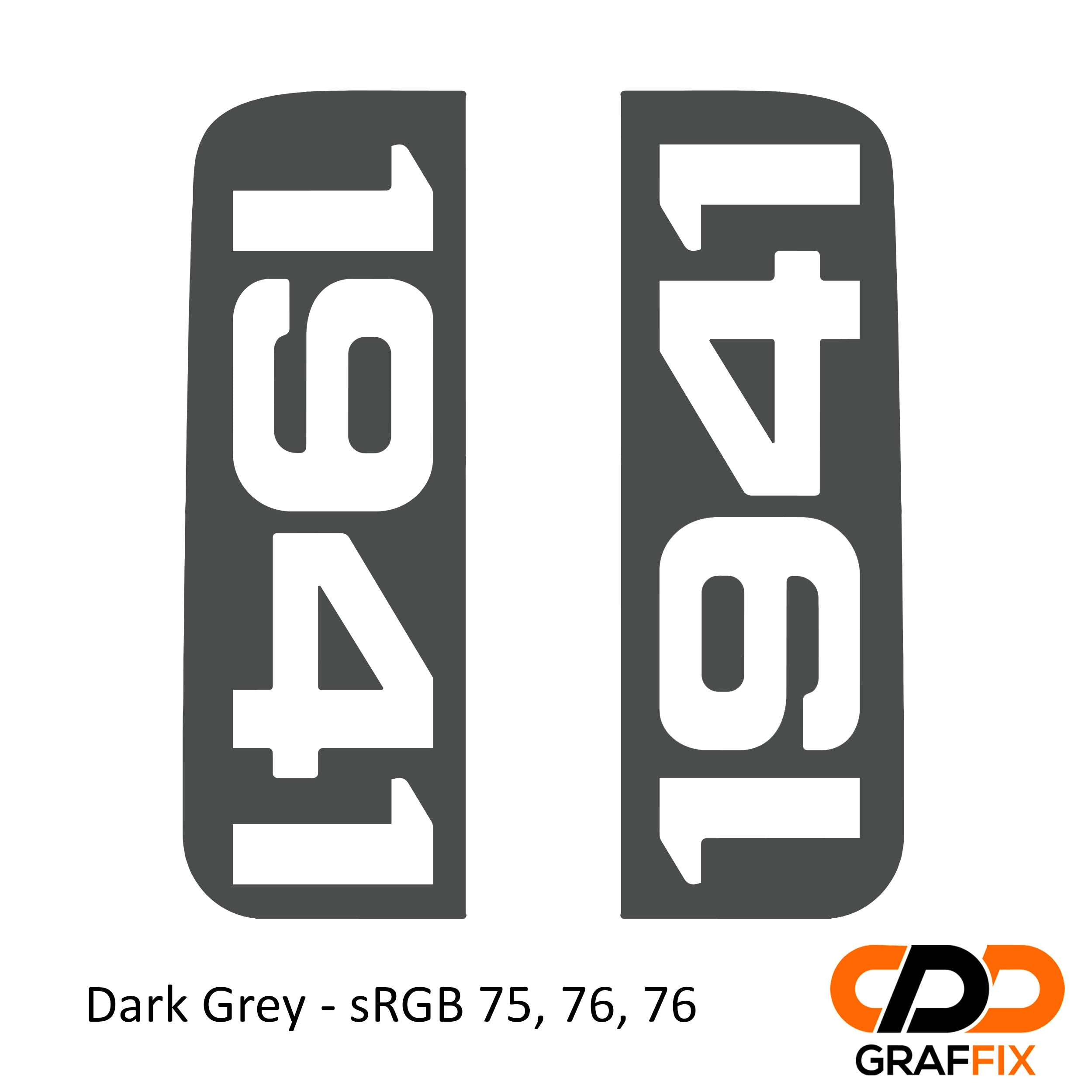 Dark gray 1941 side window vinyl decal set for Jeep Wrangler JL and Gladiator JT
