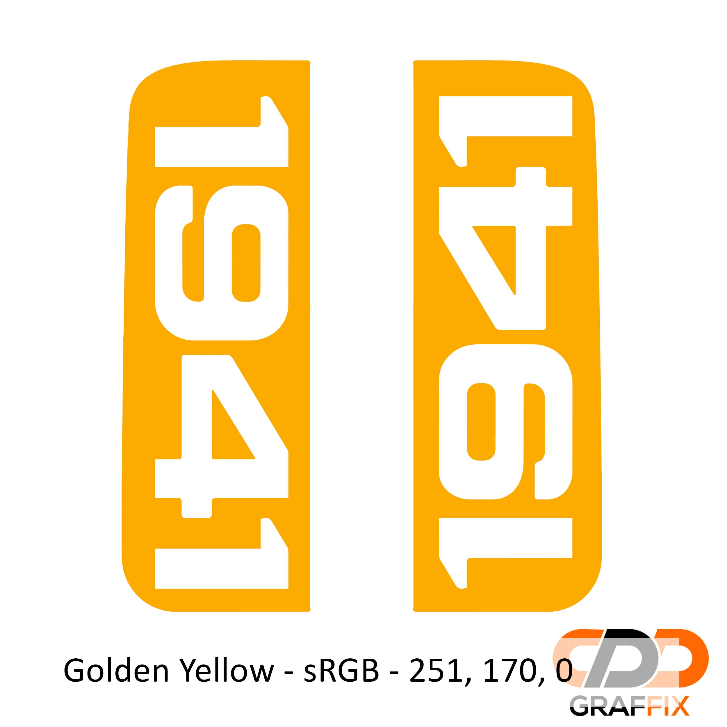 Gold yellow 1941 vertical side window decal shown on Jeep Wrangler JKU rear quarter door glass