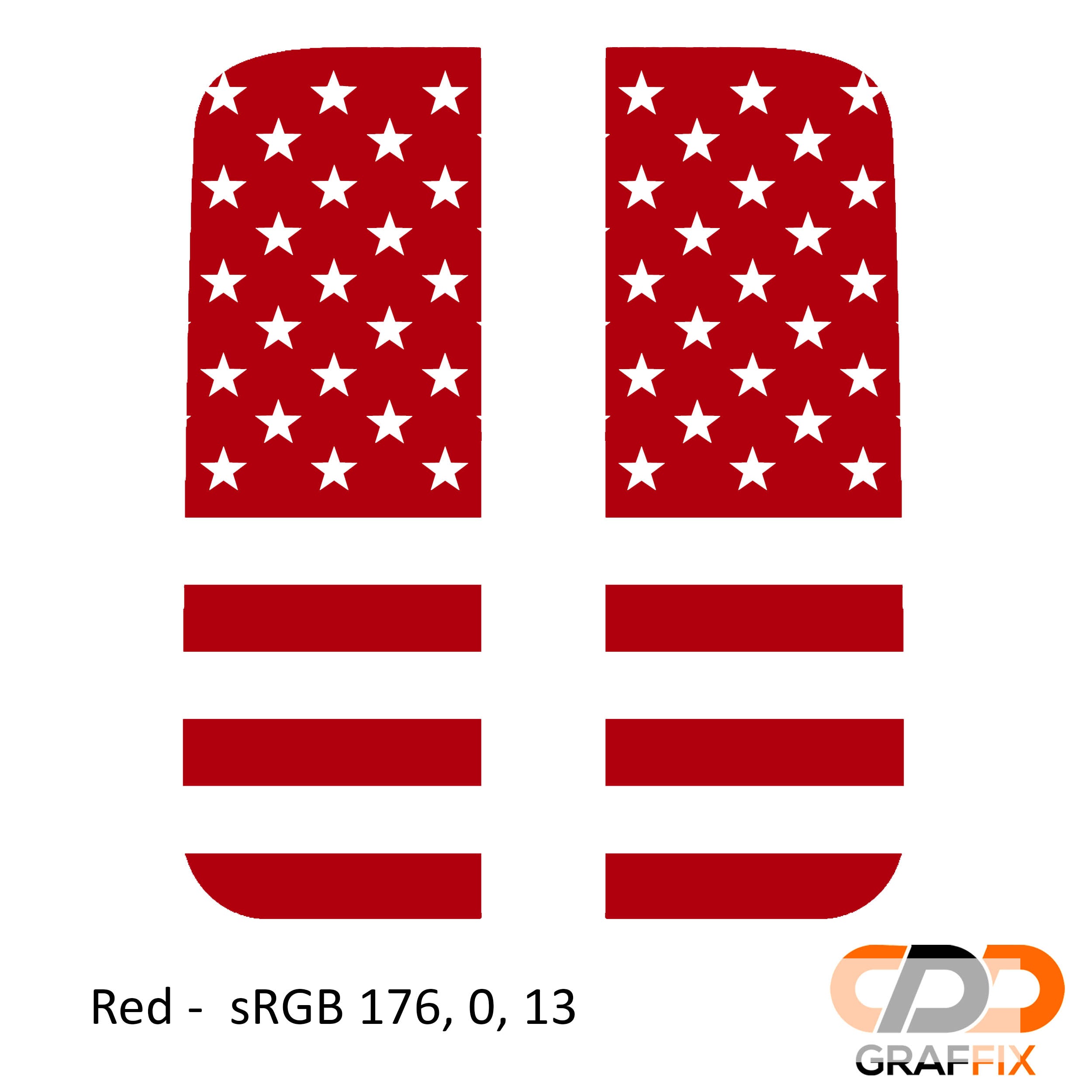 Red American flag vinyl side window decal set for Jeep Wrangler JL Gladiator JT 2018+