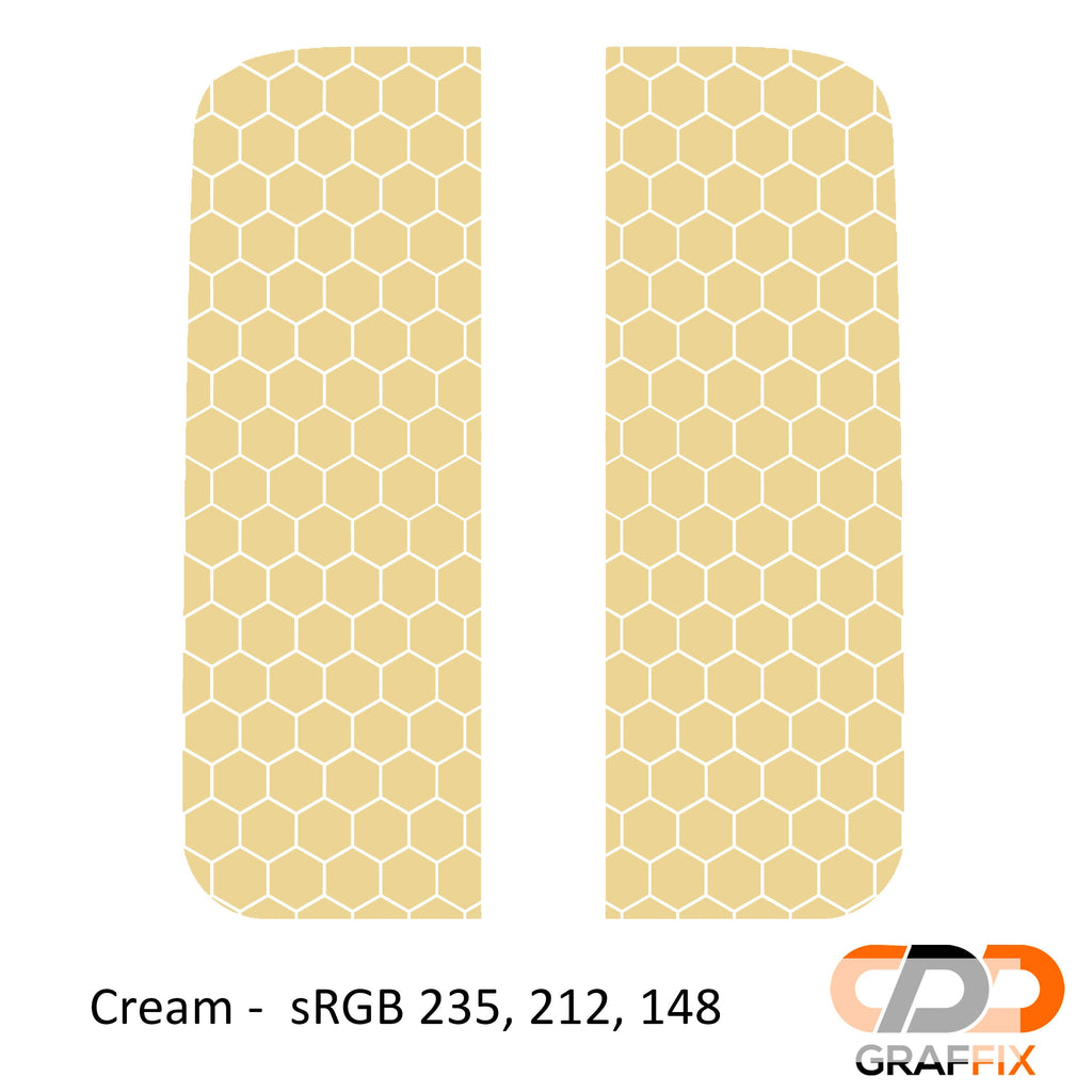 Cream honeycomb hex mesh pattern side window decal set for Jeep Wrangler JL Gladiator