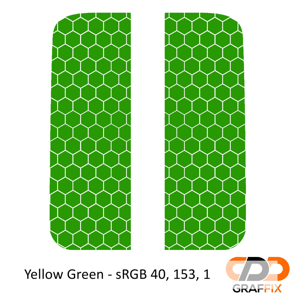 Yellow green honeycomb hex mesh side window decal set for Jeep Wrangler JL Gladiator JT