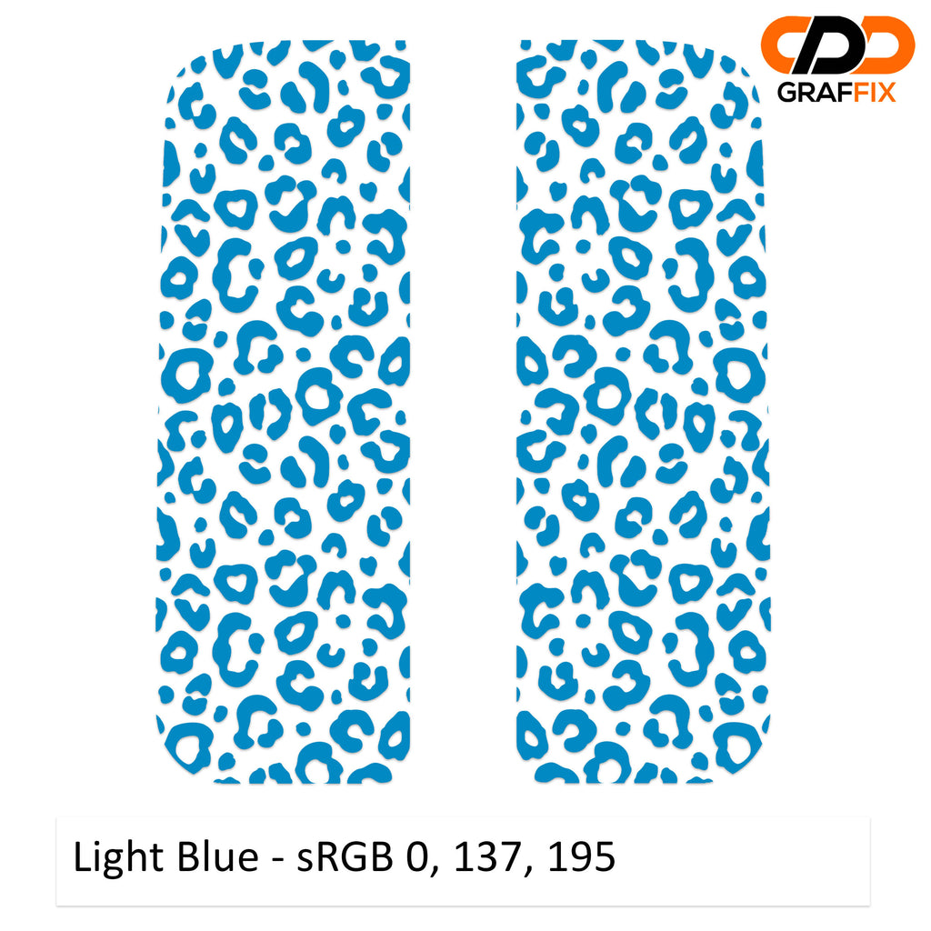 Light blue leopard print side window decal set for Jeep Wrangler JL Gladiator JT 2018 plus