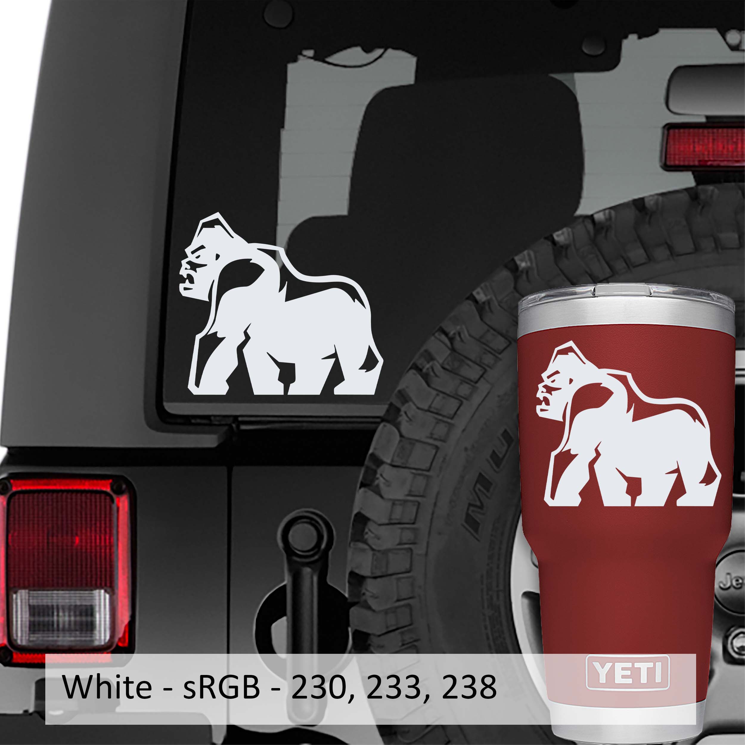 Silverback Gorilla Vinyl Decal