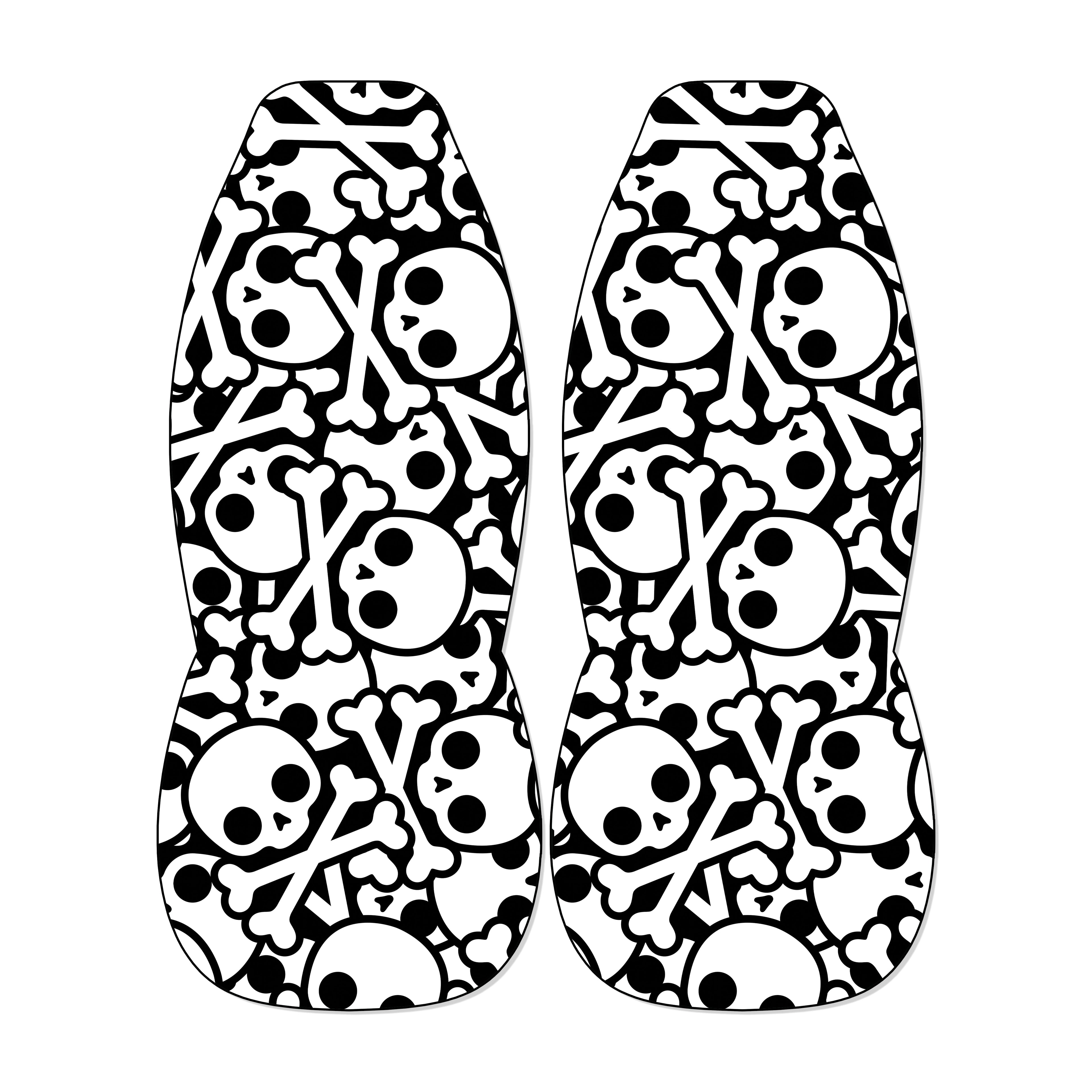 Skull and Crossbones Seat Covers for Front Bucket Seats – Universal Fit