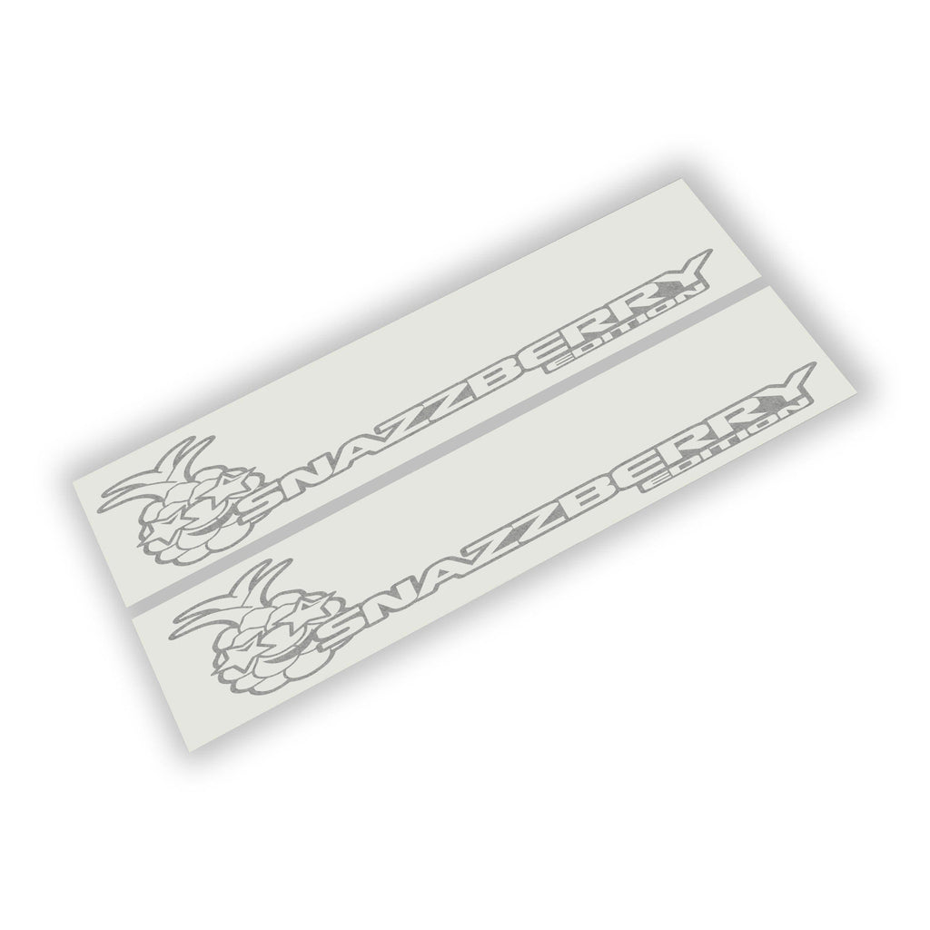 Snazzberry Edition vinyl decal pair featuring raspberry star graphic with bold logo text
