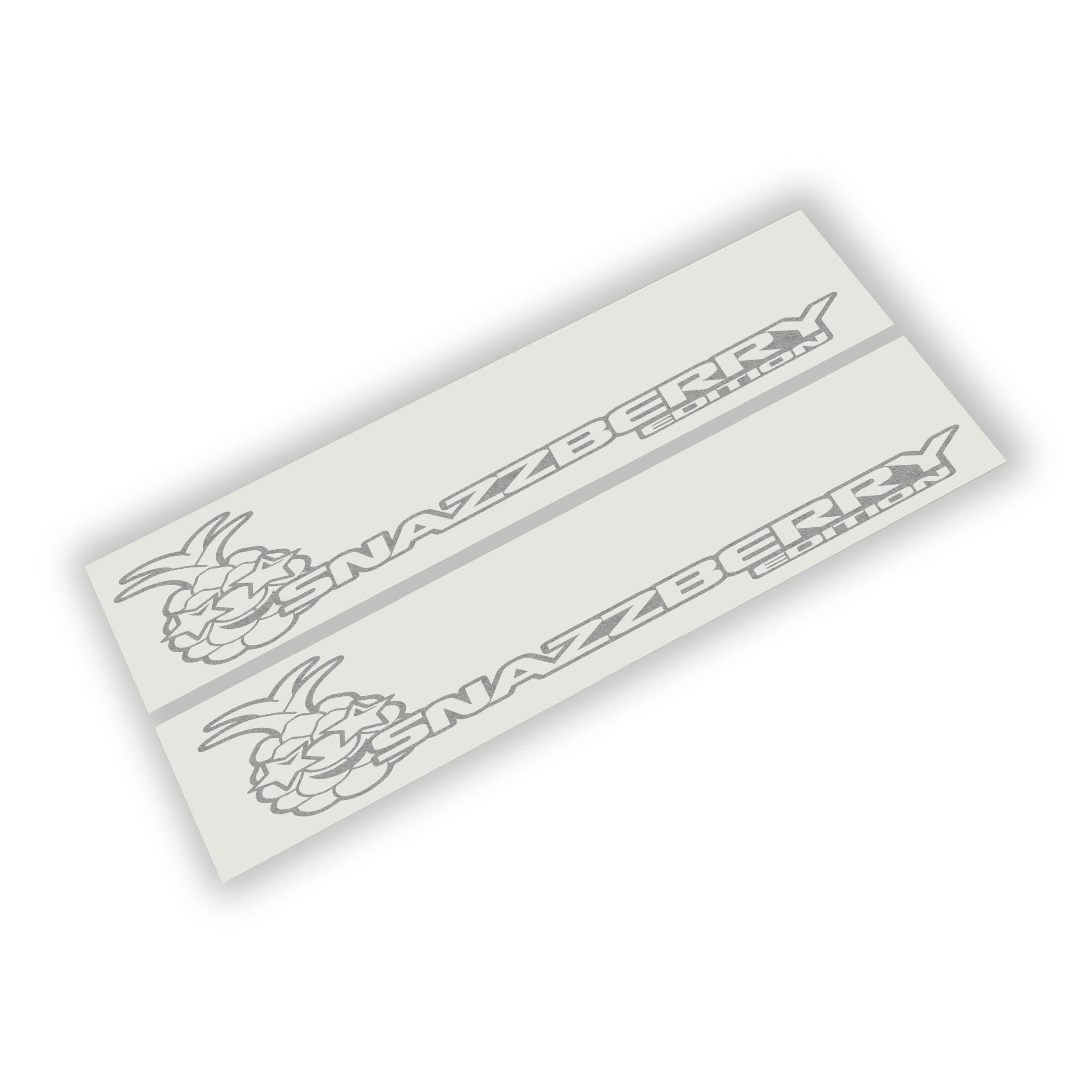 Snazzberry Edition vinyl decal pair featuring raspberry star graphic with bold logo text