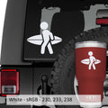 Stick Figure Surfer Vinyl Decal
