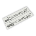 Sting-Gray Edition hood decal pair with stingray graphic shown on white transfer sheets