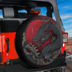 Storm Dragon Rising Spare Tire Cover With Backup Camera Hole