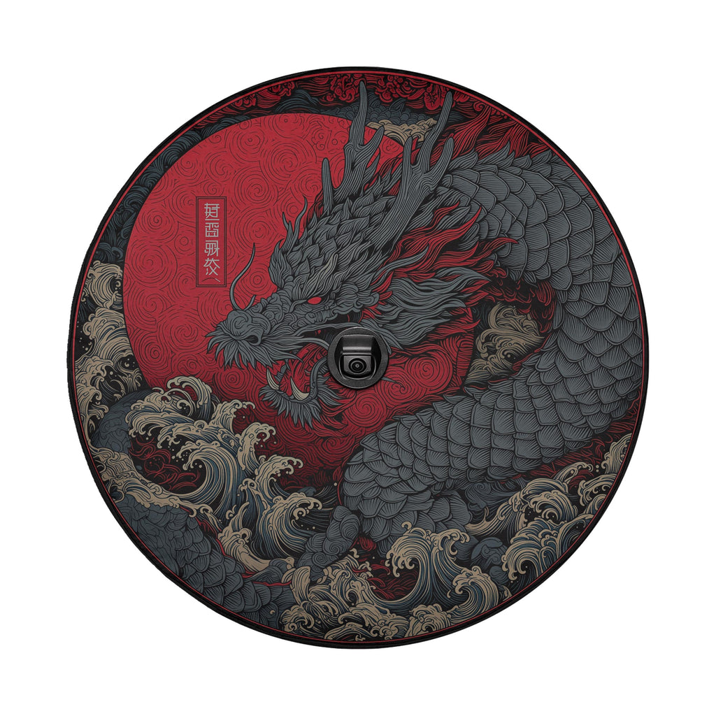 Storm Dragon Rising Spare Tire Cover With Backup Camera Hole