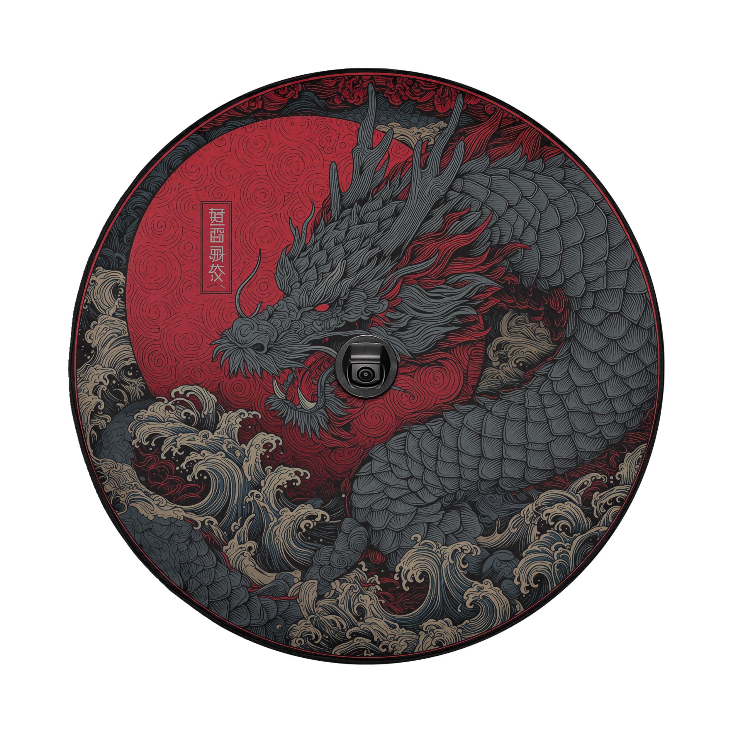 Storm Dragon Rising Spare Tire Cover With Backup Camera Hole