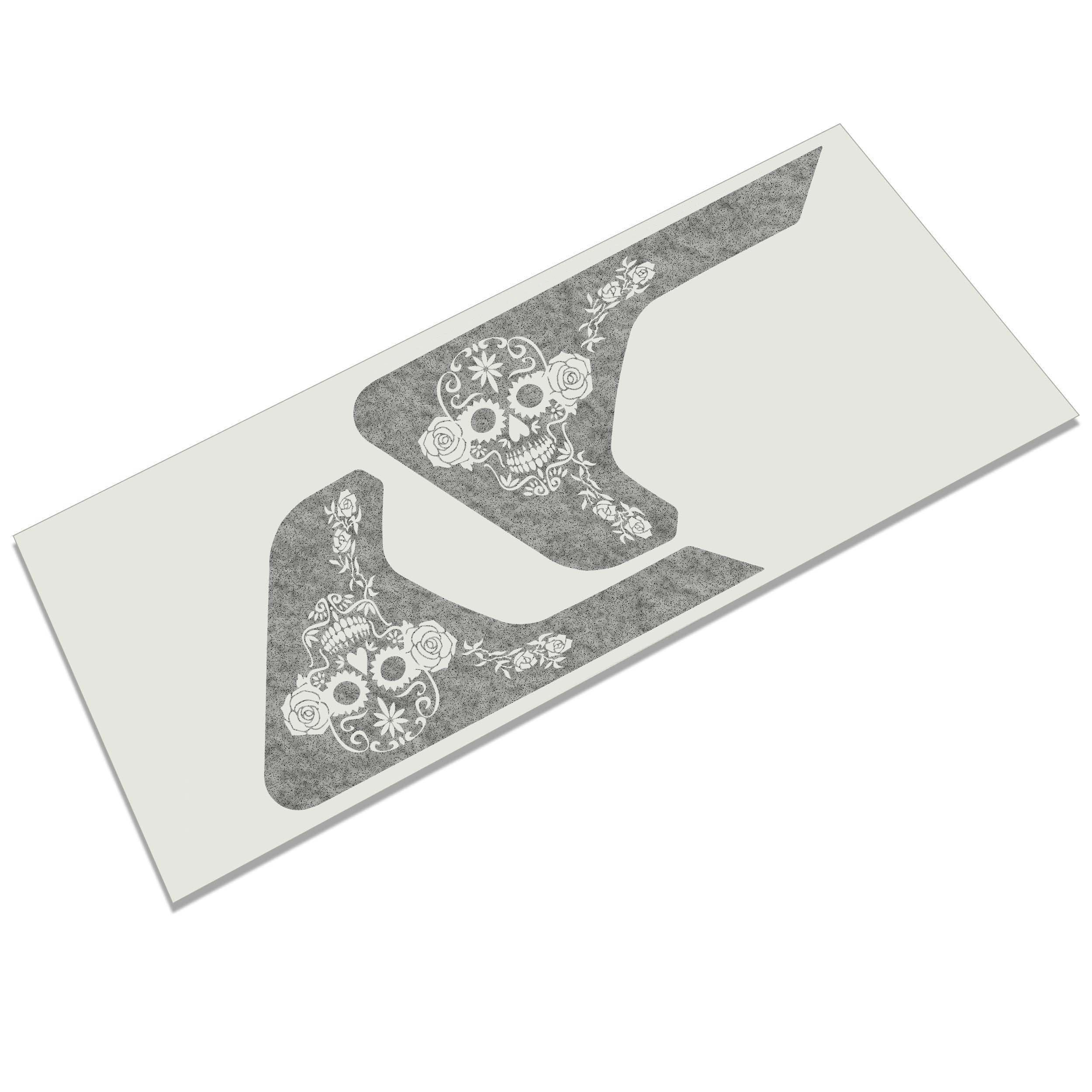 Dia de los Muertos sugar skull fender vent transfer decal pair on backing for Jeep Wrangler JL JT