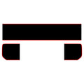 Black bordered blackout tailgate vinyl decal applied to white Jeep Gladiator JT bed