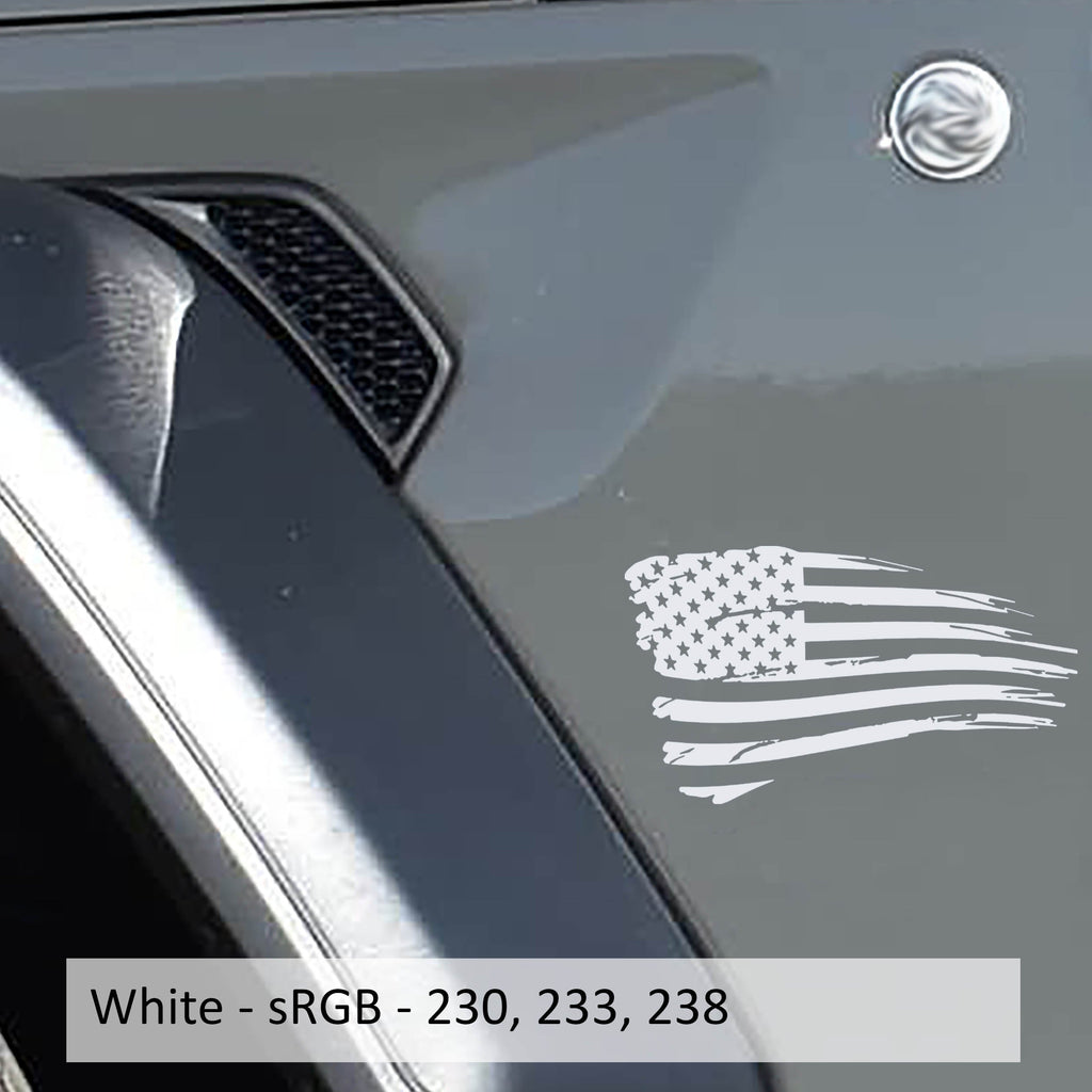 Tattered American Flag Fender Vinyl Decal Set