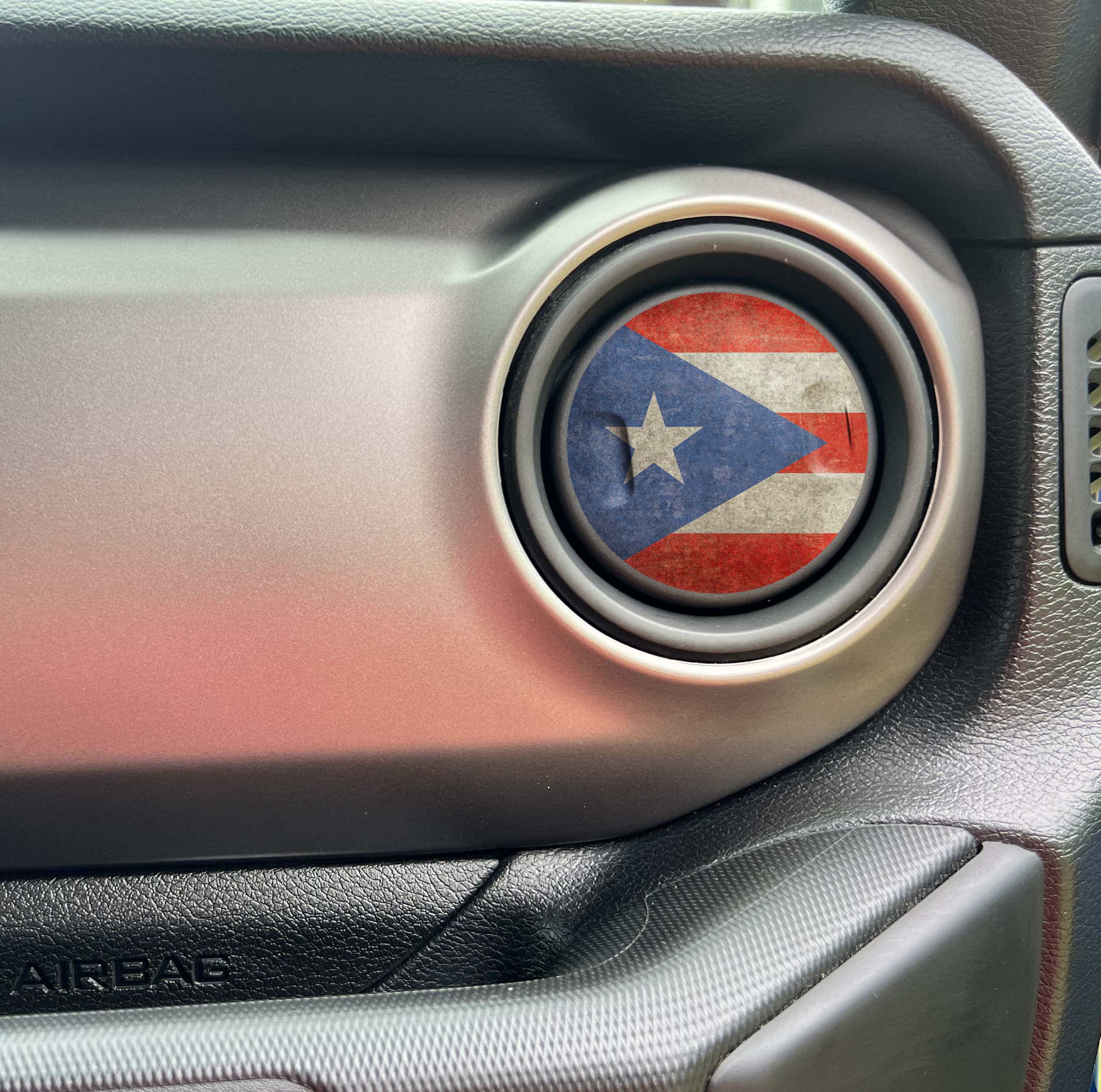 Puerto Rico Flag Heater AC Vent Decals Fits Jeep Wrangler 2011-2024/Fits Jeep Gladiator 2019-2024