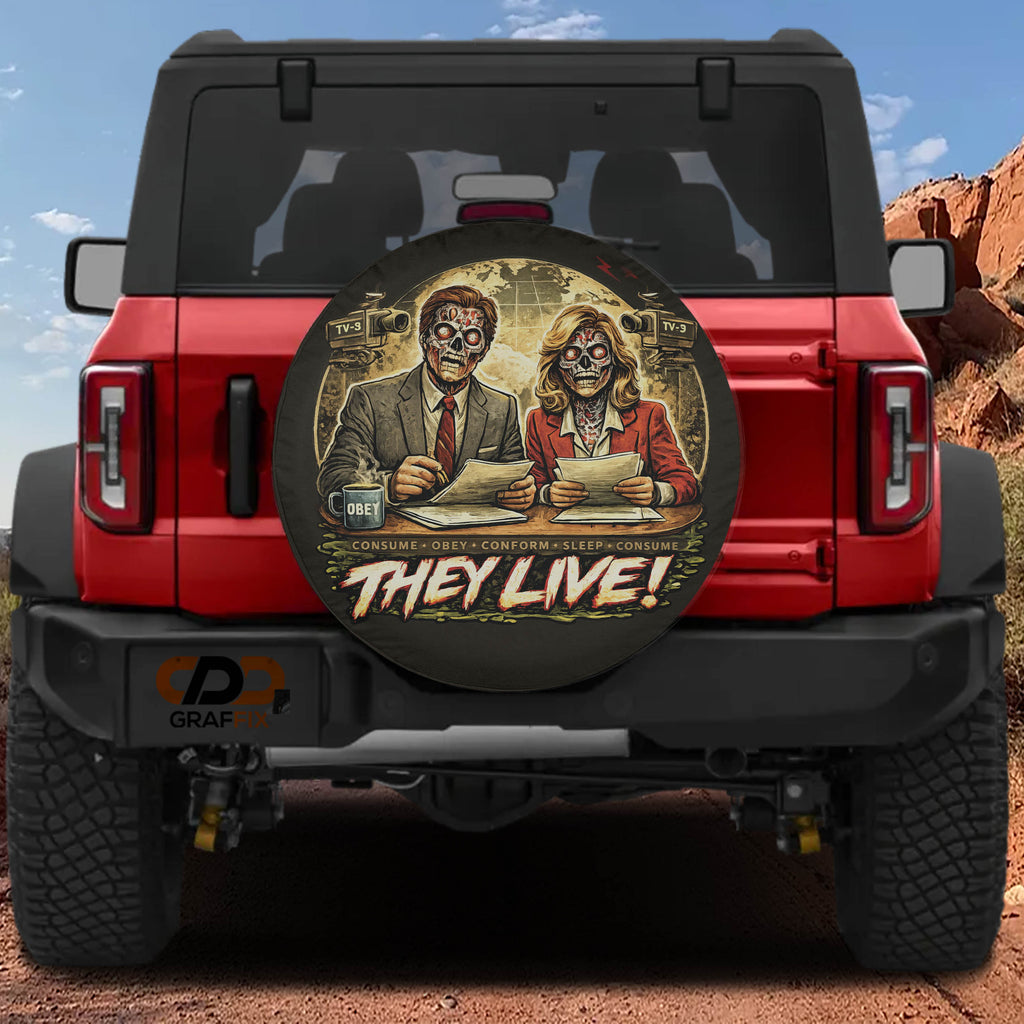 They Live News Broadcasters Spare Tire Cover With Backup Camera Hole Option