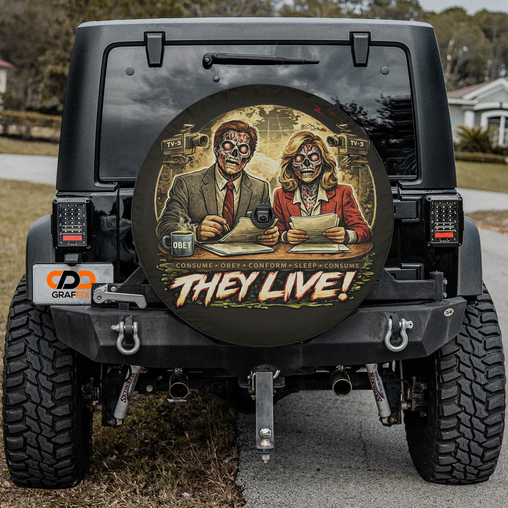 They Live News Broadcasters Spare Tire Cover With Backup Camera Hole Option