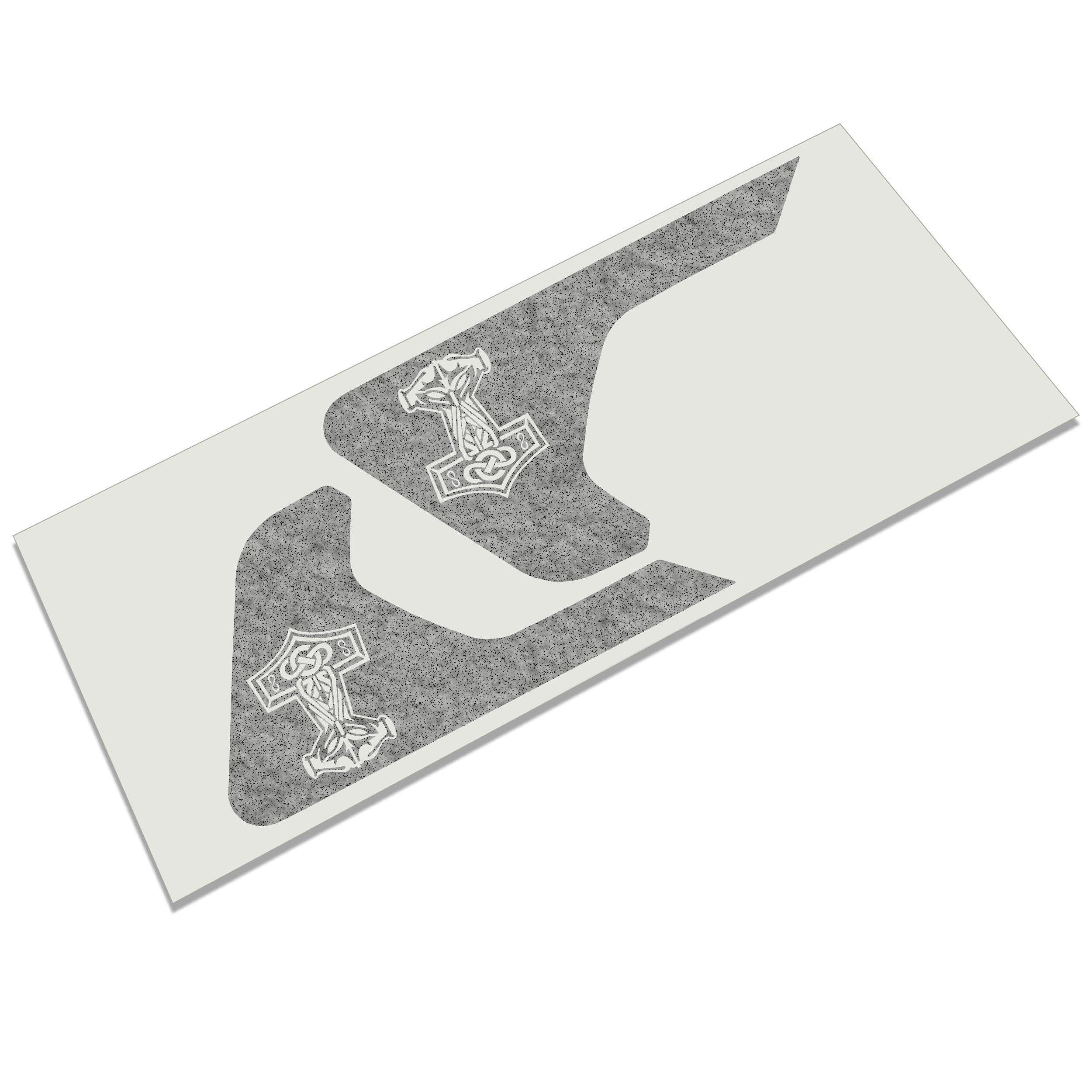 Black Norse Mjolnir Thors Hammer vent decal applied to JL Wrangler or JT Gladiator fender