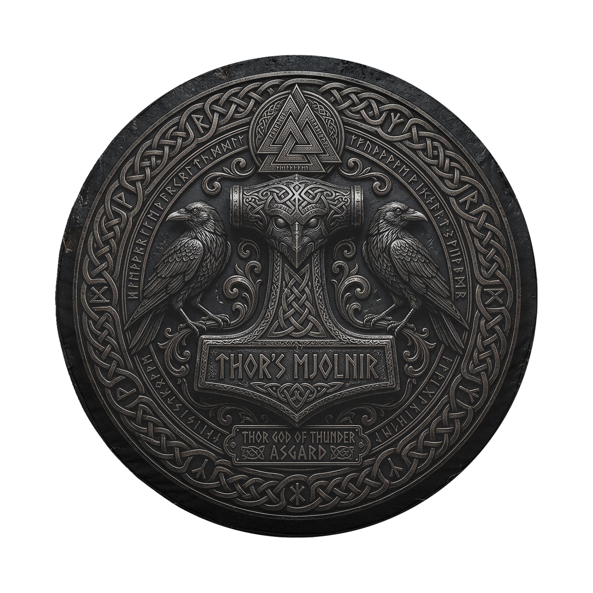 Thor Mjolnir Viking Spare Tire Cover With Backup Camera Hole Option