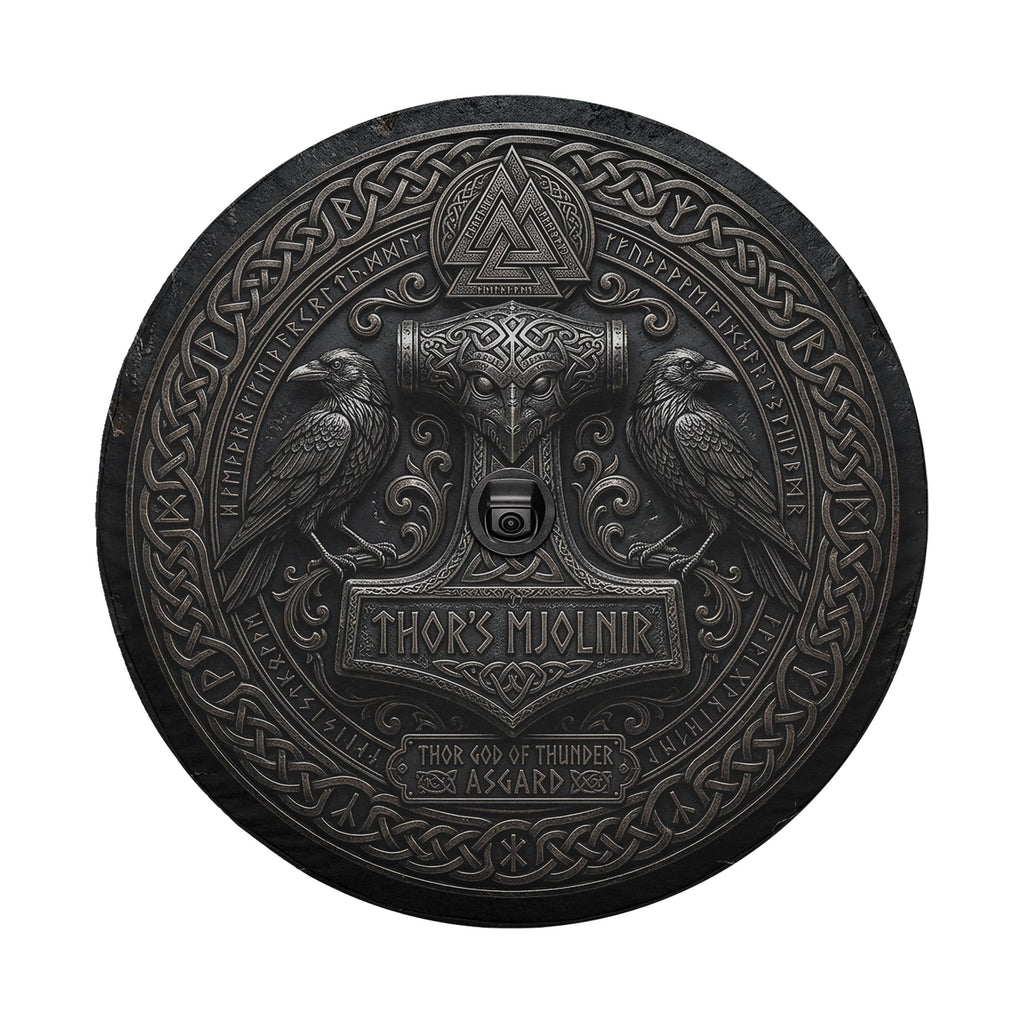 Thor Mjolnir Viking Spare Tire Cover With Backup Camera Hole Option