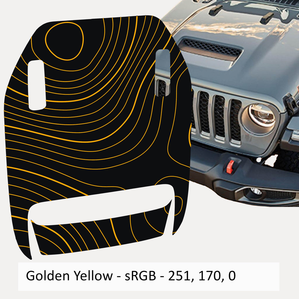 Topographical Clawed Foot Hood 2-Layer Decal - Fits 2018+ Wrangler JL 392 Gladiator JT Mojave