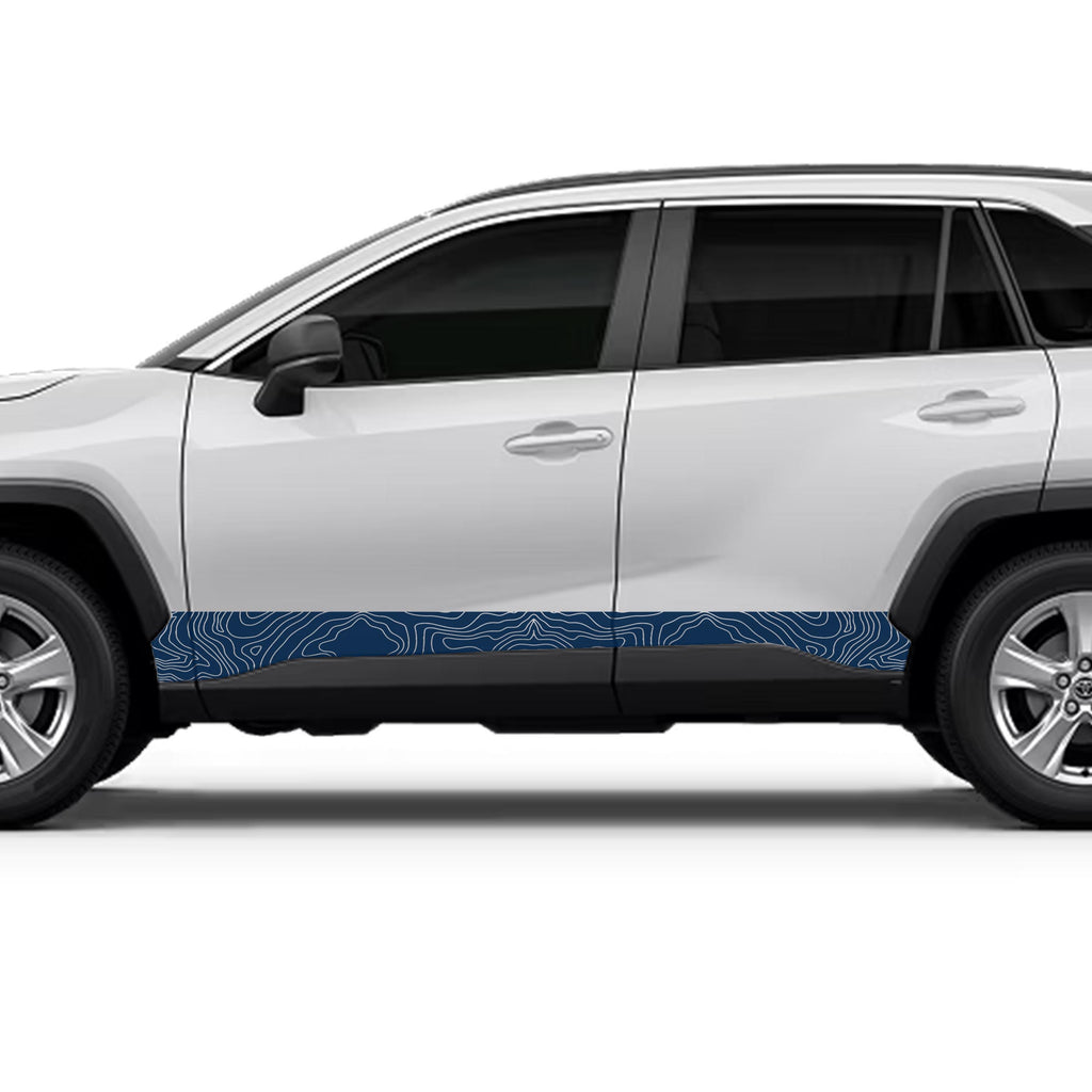 Topographic Side Skirt Stripe Kit Decals Fits Toyota Rav4 2019 - Current