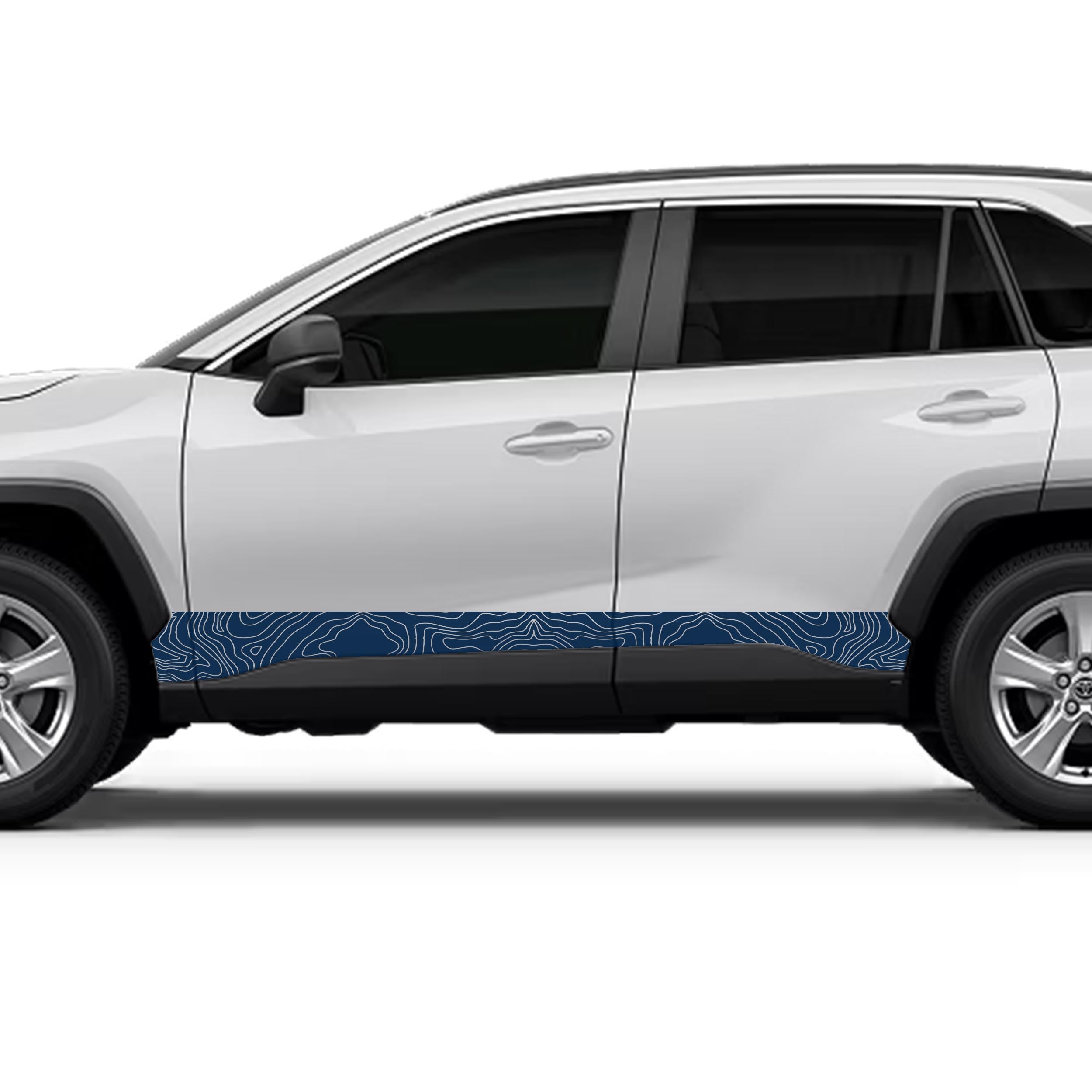 Topographic Side Skirt Stripe Kit Decals Fits Toyota Rav4 2019 - Current
