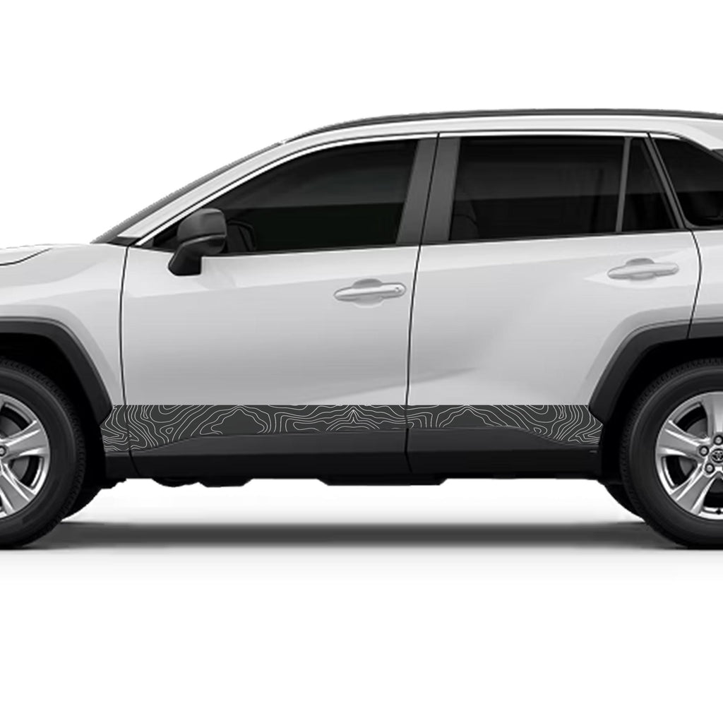 Topographic Side Skirt Stripe Kit Decals Fits Toyota Rav4 2019 - Current