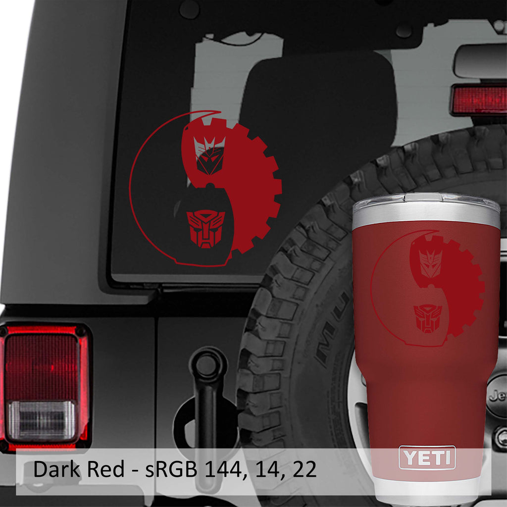  Autobot & Decepticon Yin Yang Symbol Vinyl Decal