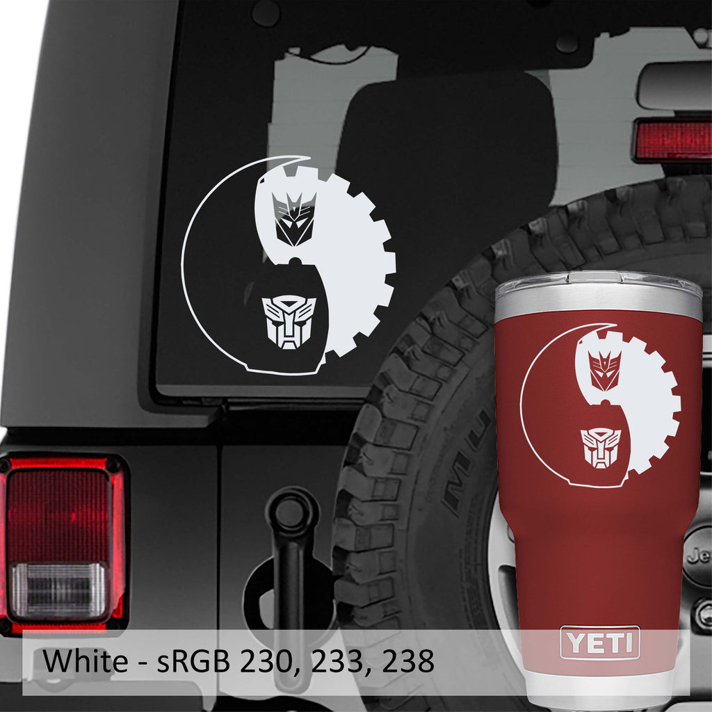  Autobot & Decepticon Yin Yang Symbol Vinyl Decal