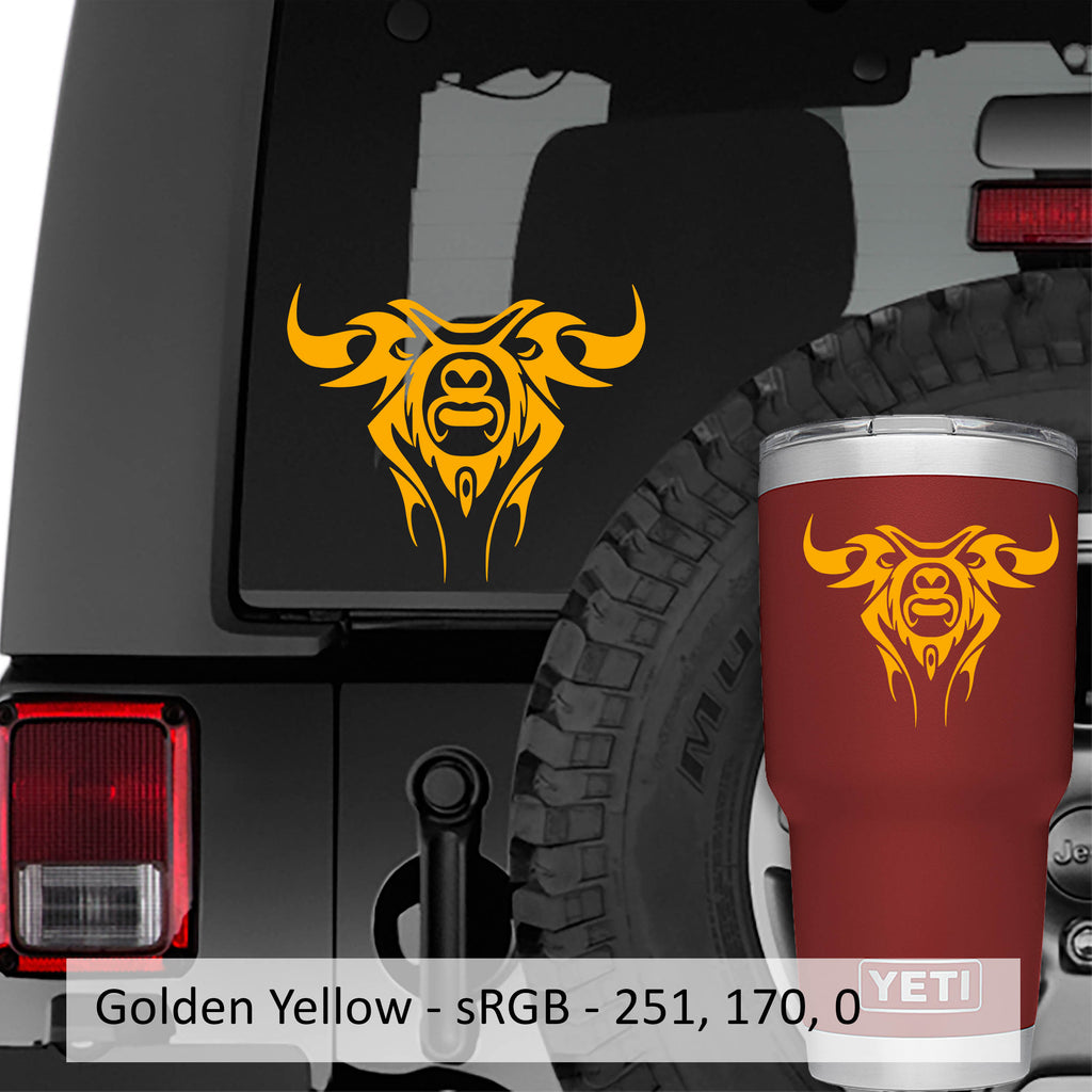 Tribal Bull Head Vinyl Decal Sticker