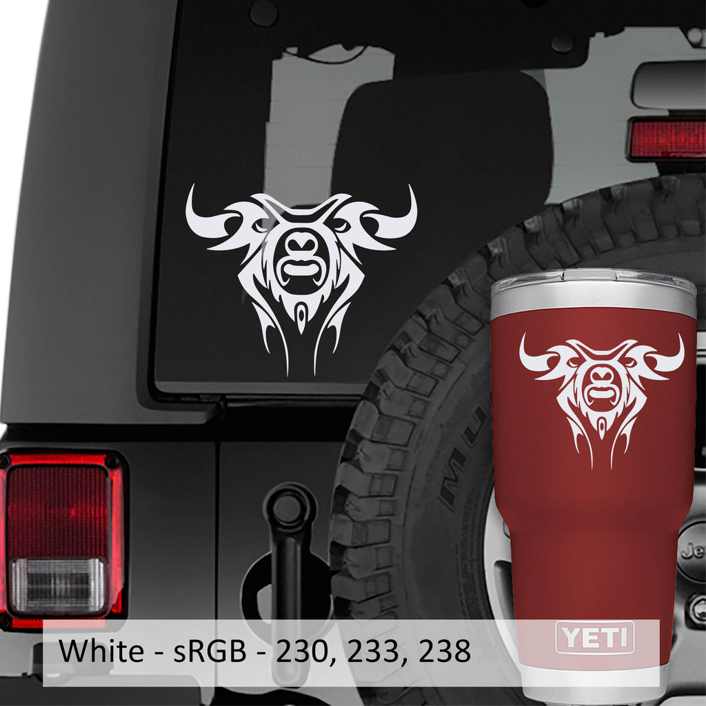 Tribal Bull Head Vinyl Decal Sticker