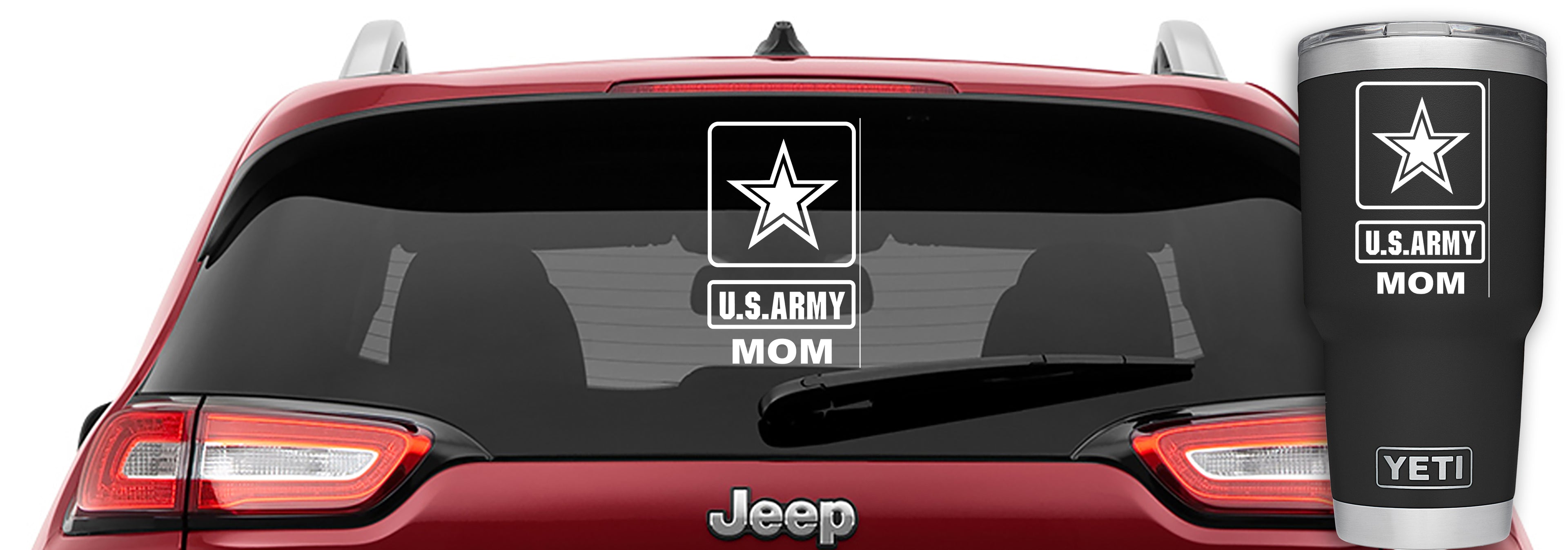 Proud Army Mom Window Vinyl Decal