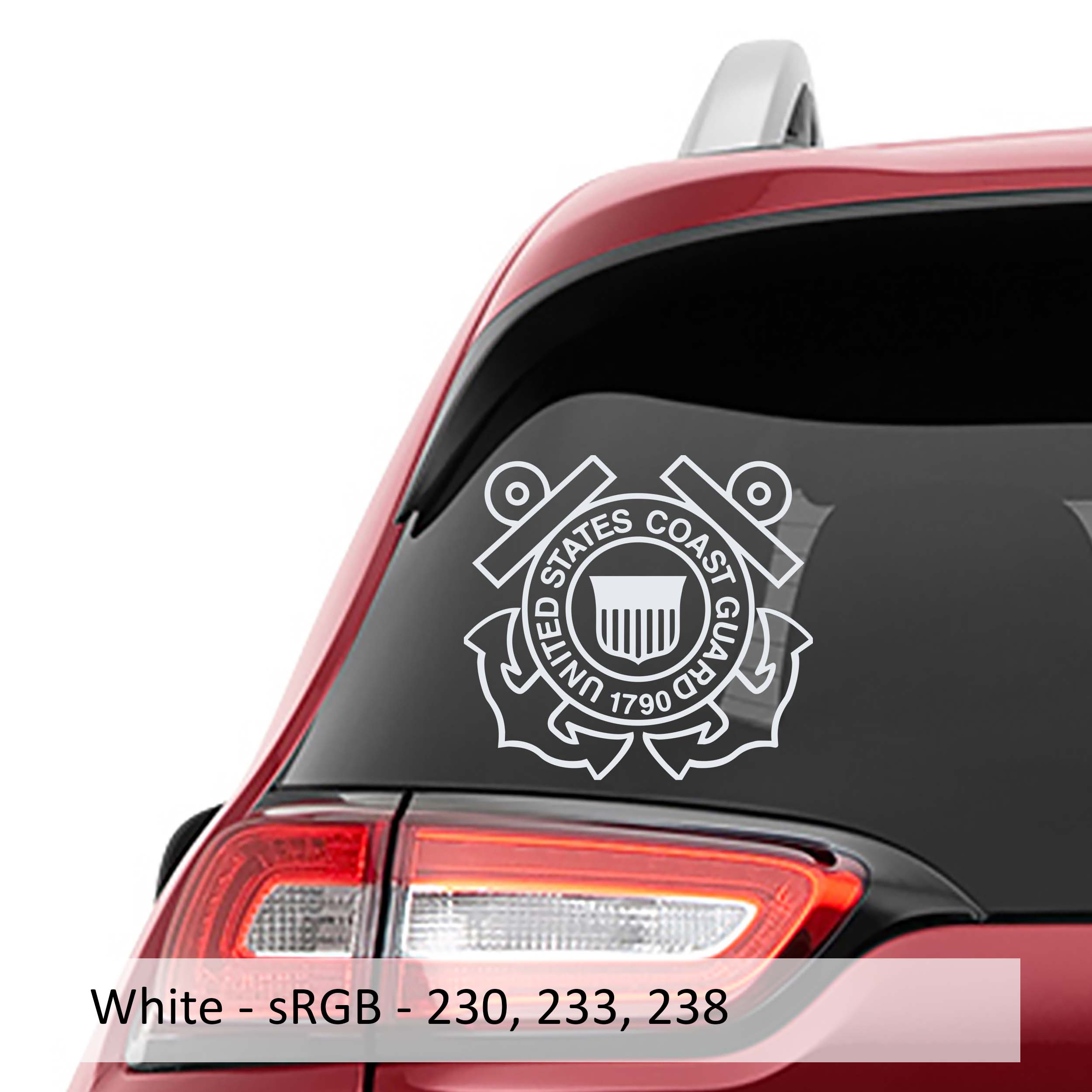 US Coast Guard Life Preserver & Anchors Vinyl Decal