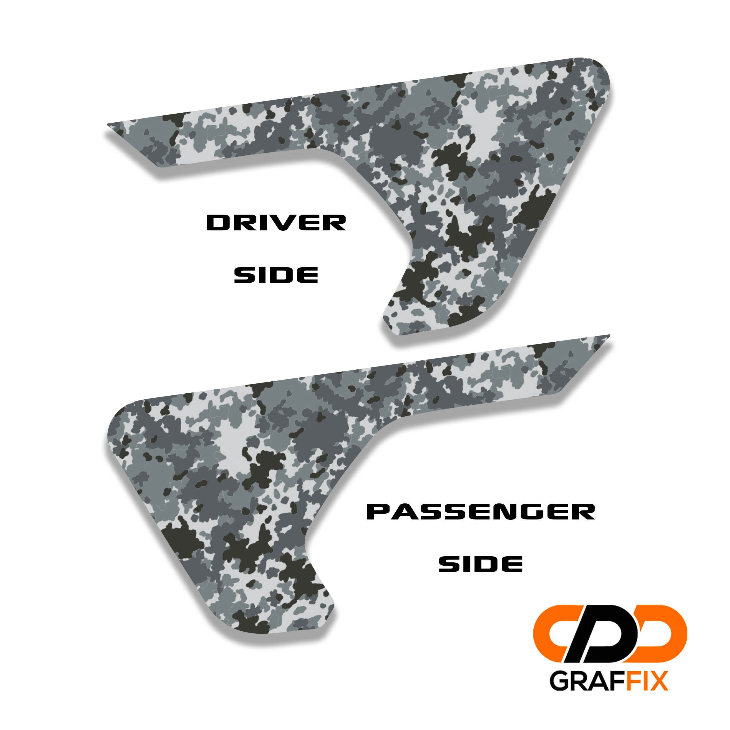 Urban Camouflage 2pc Vinyl Fender Decal Set - Fits Jeep Wrangler JL/Jeep Gladiator JT 2018+