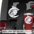 Native American Indian Warrior Wearing Wolf Head Dress Vinyl Decal
