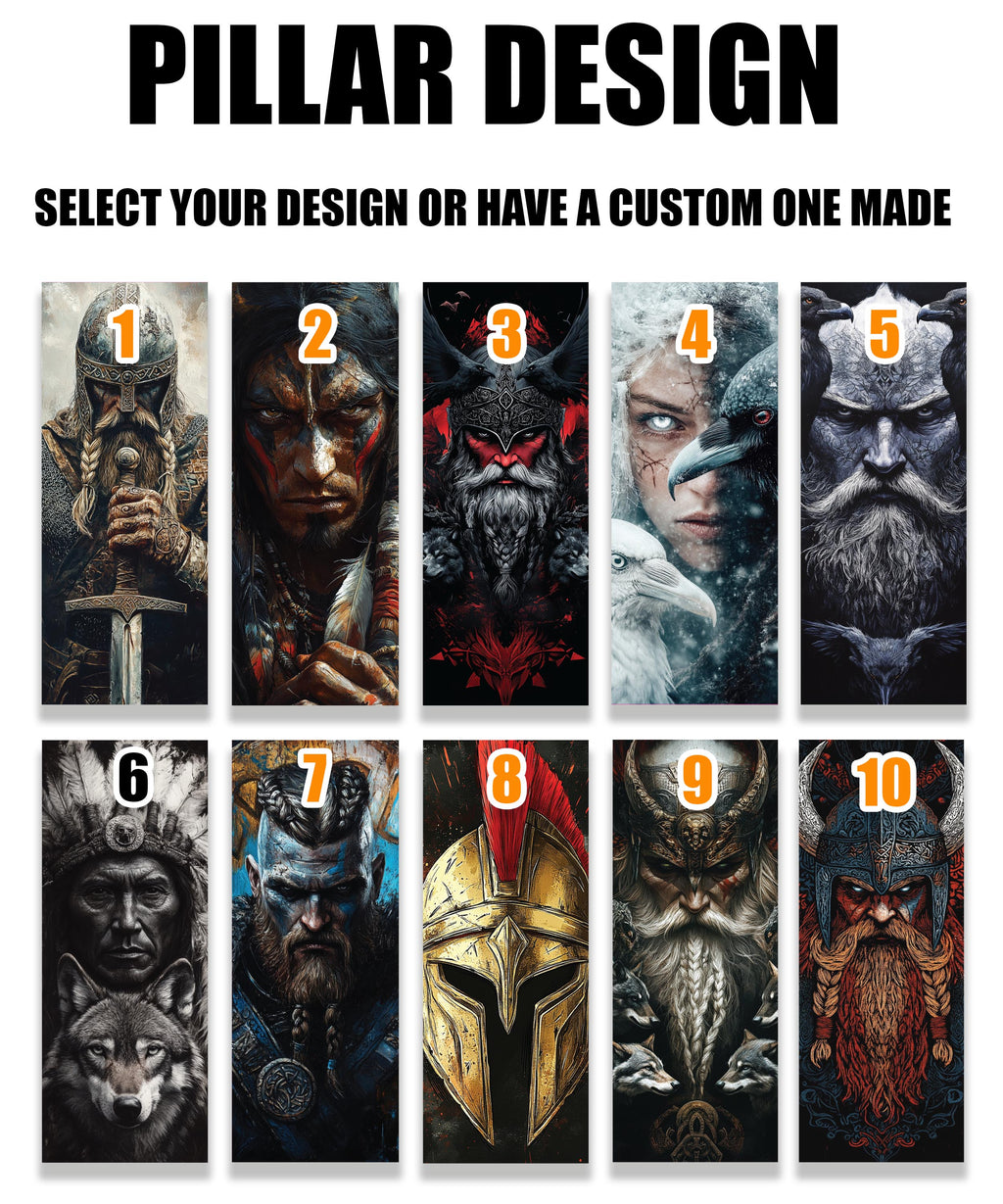 Ancient Warrior Car Door Vinyl Graphic: Bold Livery Sticker for Pillar Panels Universal Fit