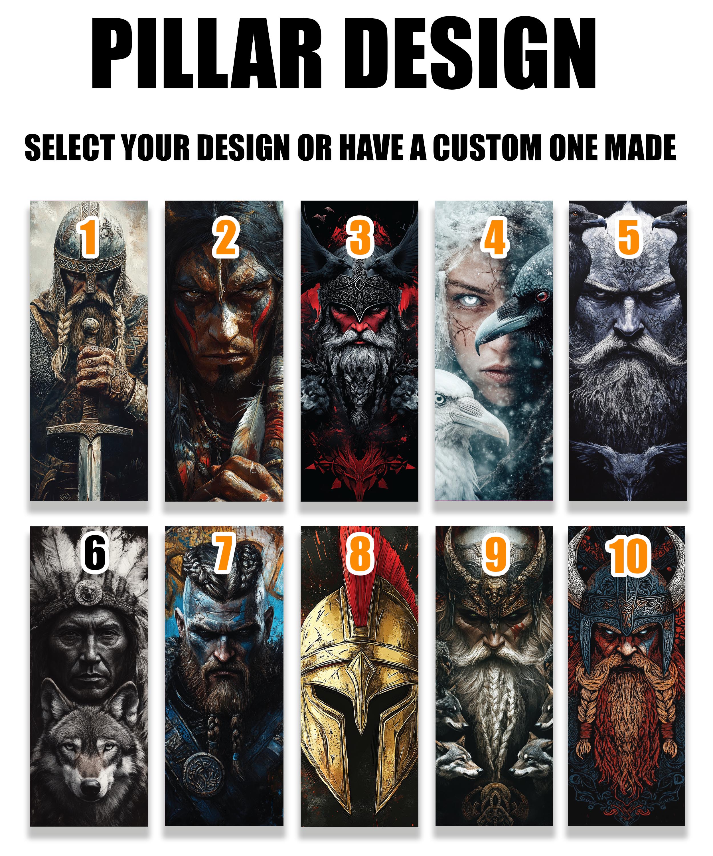 Ancient Warrior Car Door Vinyl Graphic: Bold Livery Sticker for Pillar Panels Universal Fit