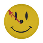 Comedian Smiley Face tire cover Ford Bronco desert mockup with yellow grin and Watchmen blood splatter