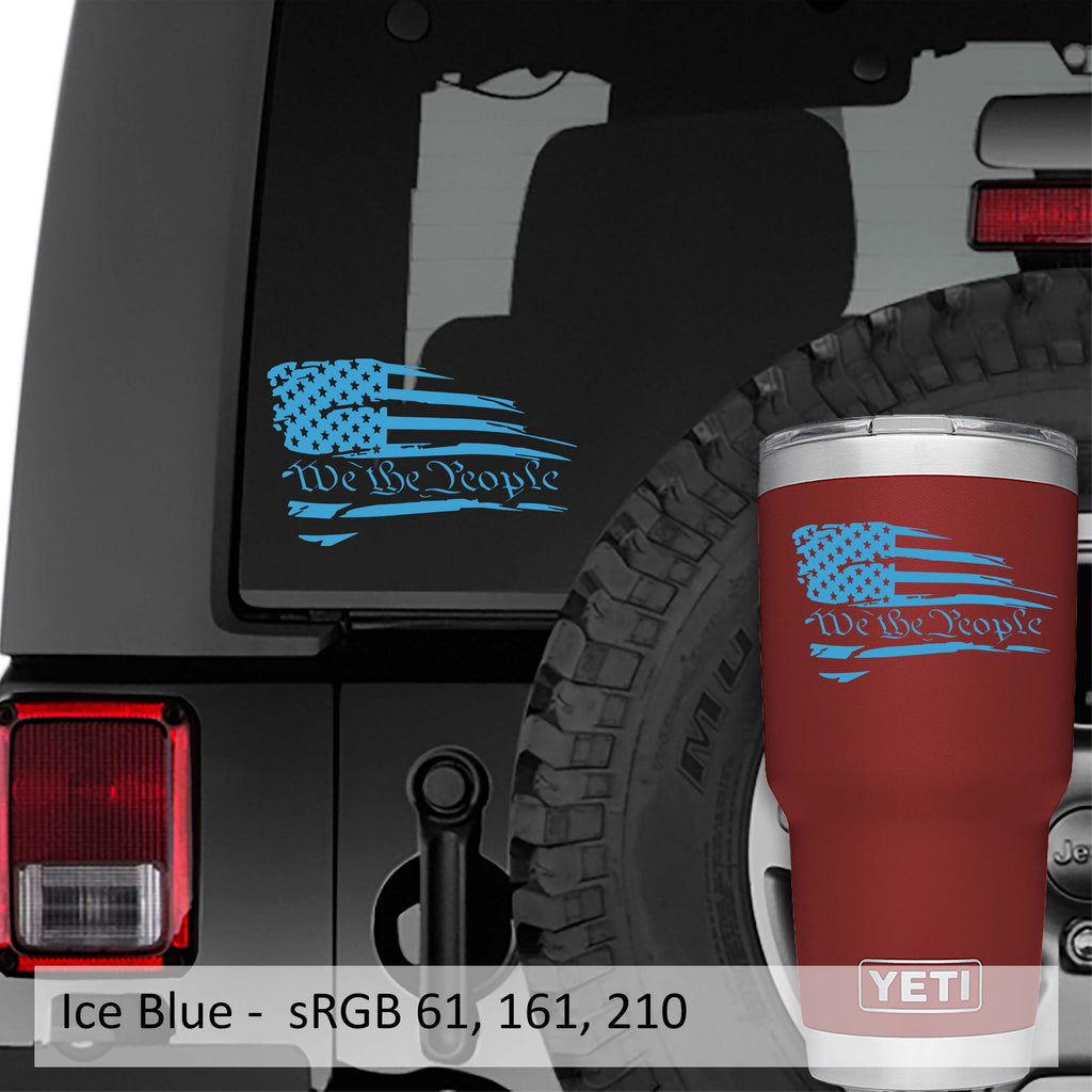 We The People Distressed American Flag Vinyl Decal