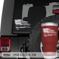 We The People Distressed American Flag Vinyl Decal
