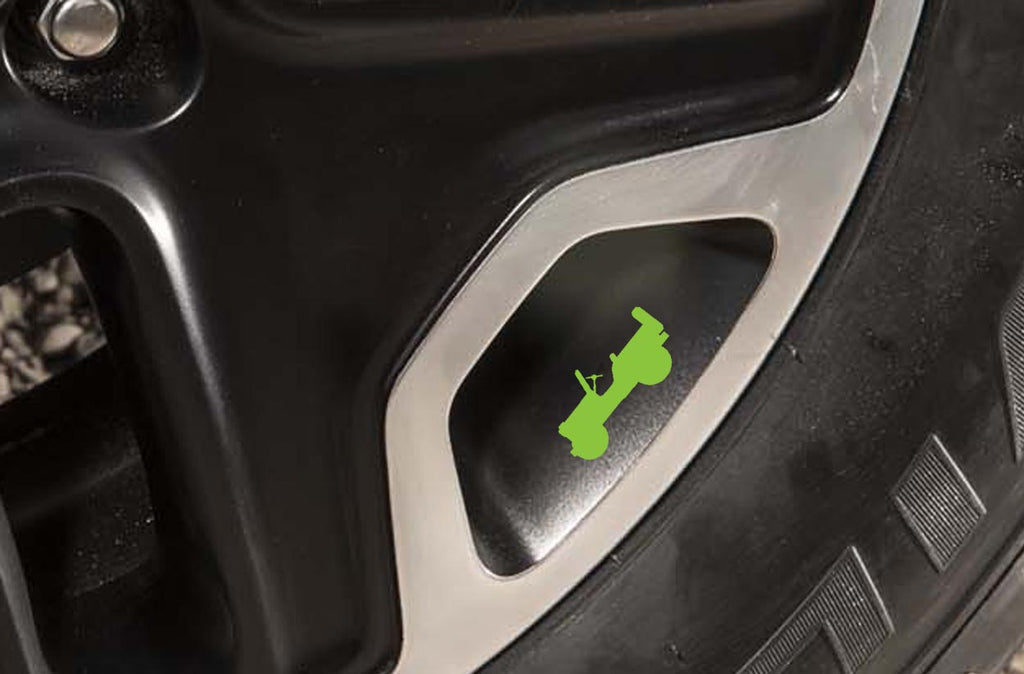 Lime Green Jeep Willys Tire Logo Set Decals