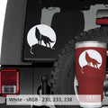 Wolf Howling Against Moon Vinyl Decal