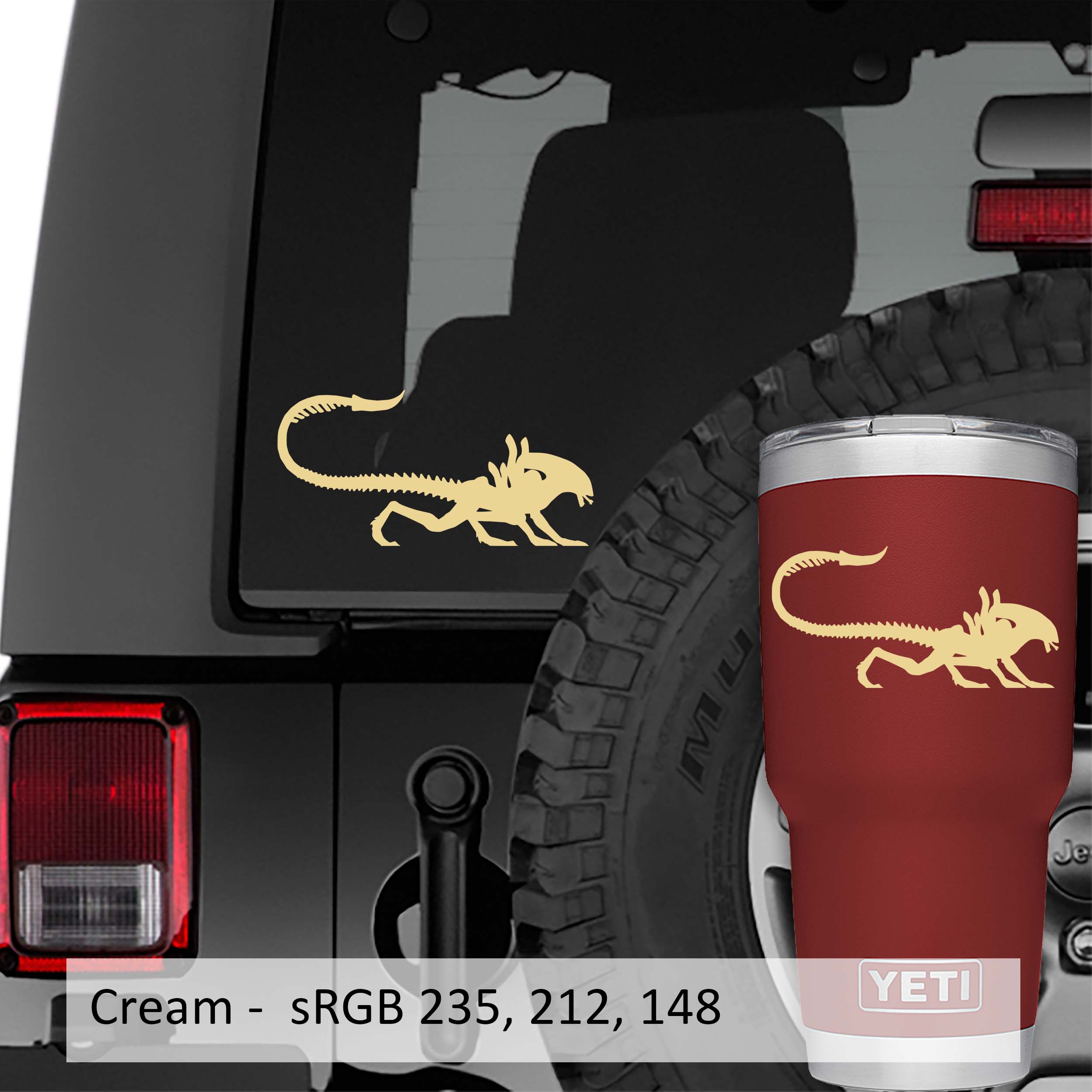 Alien Xenomorph Crawling Vinyl Decal